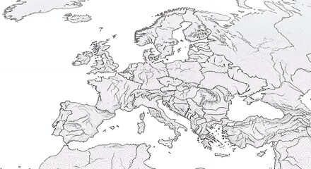 Fototapeta premium Stippled Map of a Continent