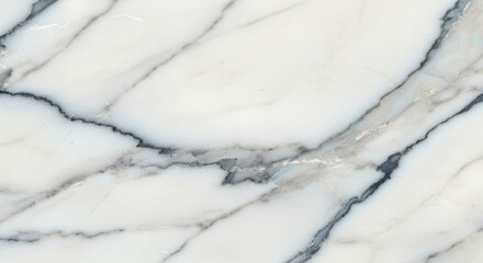 White marble with gray and subtle blue veining.

