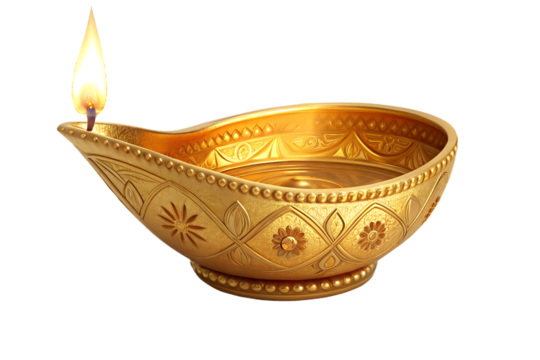 antique golden diwali diya lantern - Powered by Adobe