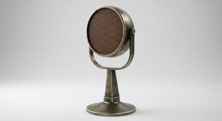 Vintage art deco microphone isolated on a white background