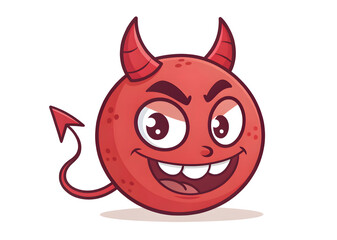 Red devil cartoon  on white background 