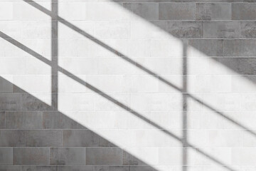 Shadow Texture on Concrete Wall with Sunlight. Minimal Abstract Background. 3d rendering.