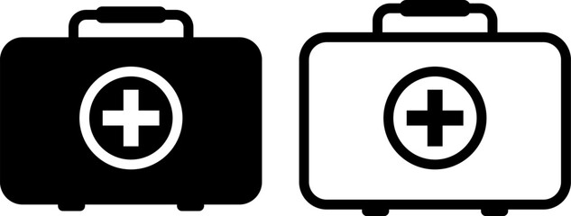 Vector illustration of First Aid Box icon set isolated on transparent background