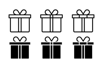 Vector illustration of Gift box icon set isolated on transparent background