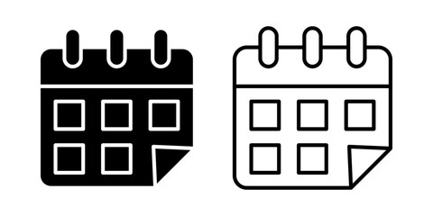Vector illustration of Calendar icon set isolated on transparent background