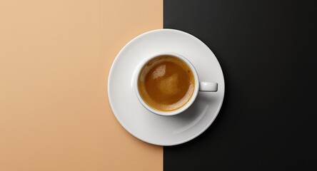 Coffee Cup on TwoTone Background Minimalist Beverage Photography