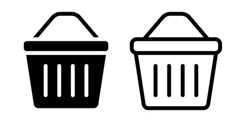 Vector illustration of Shopping Basket icon set isolated on transparent background
