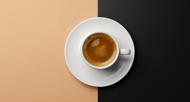 Coffee Cup on TwoTone Background Minimalist Beverage Photography