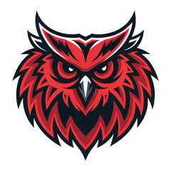 Fiery Red Owl Mascot: Vector Illustration of a Powerful Bird