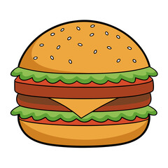 hamburger on a white background