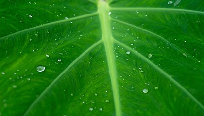 Leaf veins and water droplets