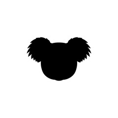 Koala head silhouette vector flat design on white background. © Ximora