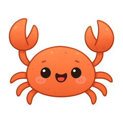 PNG Cute cartoon crab illustration.