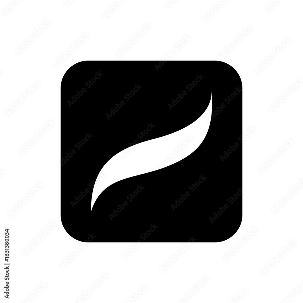 Poster white curved shape on a black rounded square creates a simple and modern graphic representation imag