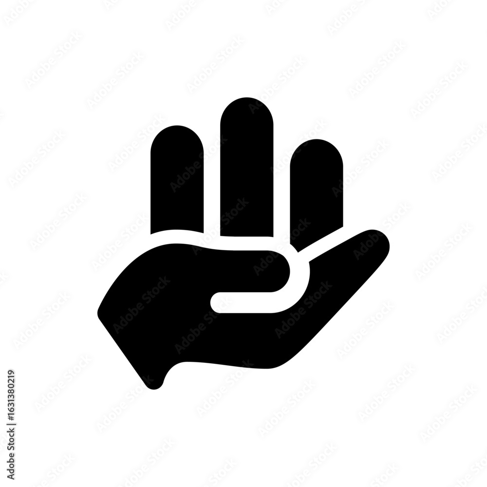 Aufkleber black silhouette of a hand holding or presenting three vertical rectangular shapes in a simple graph