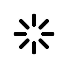 Illustration of a circular loading icon with eight black rounded rectangles arranged symmetrically around center