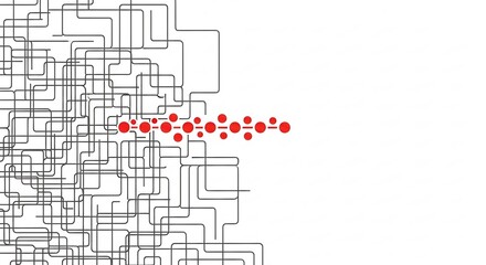 Obraz premium Abstract Digital Circuit Pattern with Red Dots on White Background
