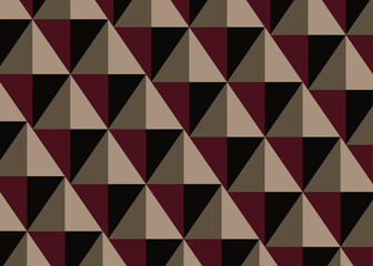 Fototapeta premium Modern geometric triangle pattern in rich berry and black tones with subtle accents. Bold, warm, and sophisticated for contemporary design.
