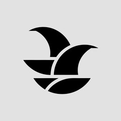 Elegant bird logo design featuring two stylized flying avians in a circle