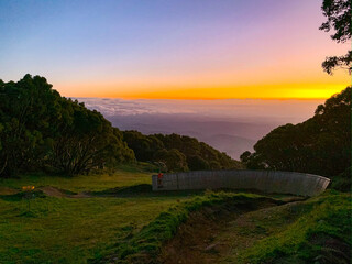 sunset in the mountains