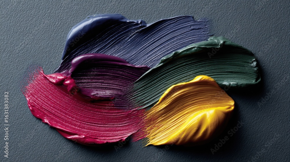 Poster abstract textured background of colorful paint swirls for artistic design and creative projects