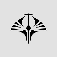 Elegant stylized bird logo with abstract wings, a modern symbol of freedom and power.