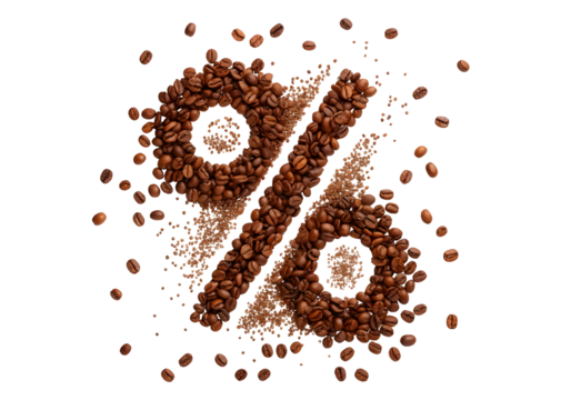 Coffee beans on white background