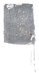 Isolated painted concrete wall fragment with slightly peeling paint and drips transparent background PNG