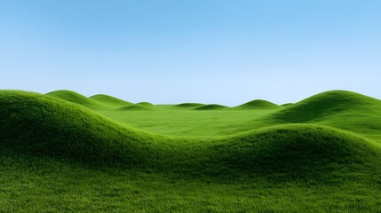 Obraz premium Green lawn and blue sky image