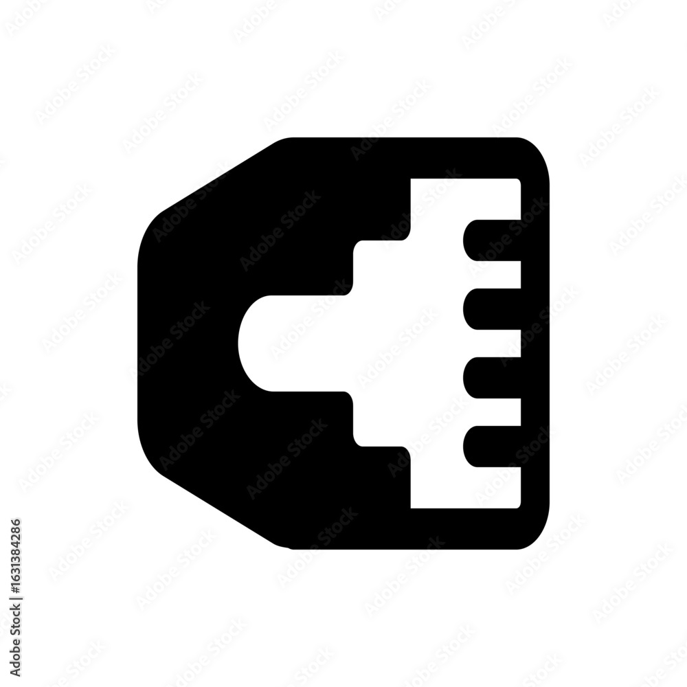 Aufkleber illustration of a black and white gear shift pattern with four gears in a minimalist style design el
