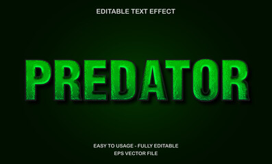 Predator green grunge bold editable text effect, futuristic movie title style