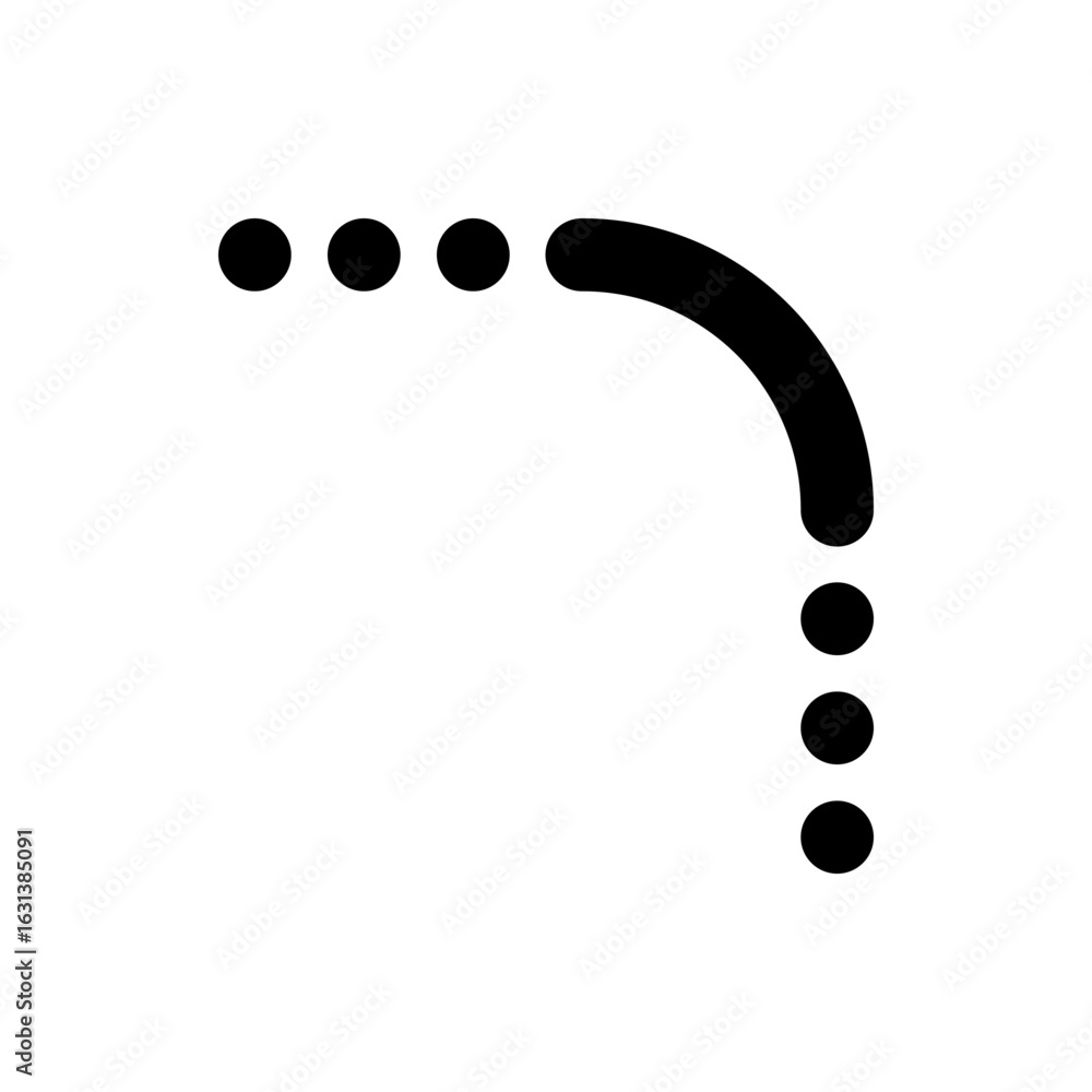 Aufkleber black dots arranged in a curved line pattern on a white background creating a minimalist design elem