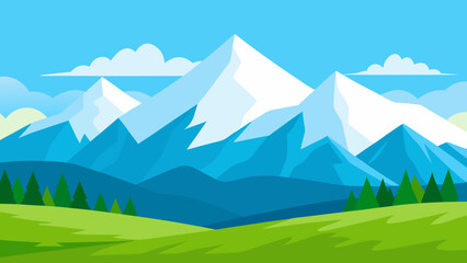 alpine meadow mountain snow nature scenic field