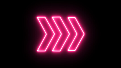 Guiding with bright neon A set of direction arrows in eye catching hot pink hues