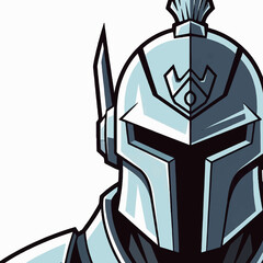 Medieval knight with sword and shield in vintage cartoon vector style illustration set