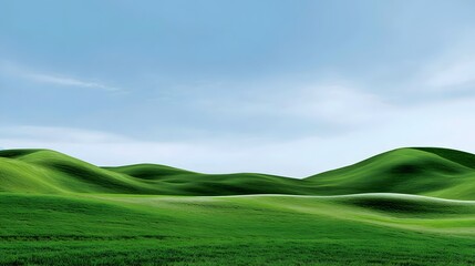 Fototapeta premium Green lawn and blue sky image