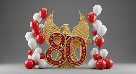 Eighty anniversary celebration graphic design
