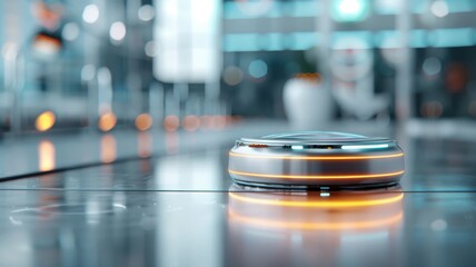 Futuristic platform with glowing rings, perfect for tech displays.