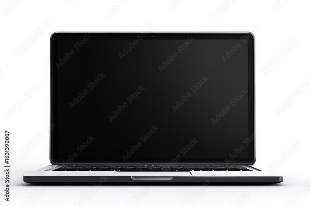 Aufkleber sleek laptop with blank screen display for mockup and design integration on white background