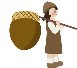 도토리를 맨 가을 요정