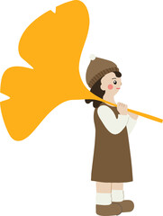 은행잎을 든 가을 요정