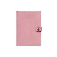 Elegant pink personal diary with a textured cover and a heart-shaped clasp for notes