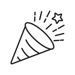 Celebrate with a popper launching a star in the air. Festive, party, new years eve, joyous occasions, celebrations, event concepts.