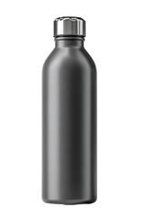 A textured silver reusable water bottle with a black cap and a metal carry loop. The minimalist and durable design is ideal for the gym, hiking, or everyday use.
