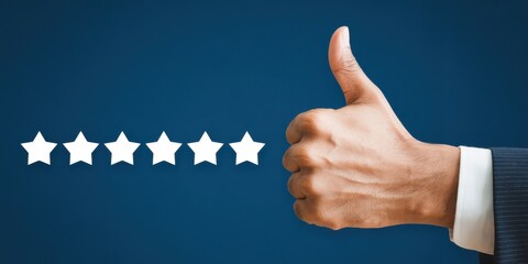 Five Star Rating and Thumbs Up Gesture