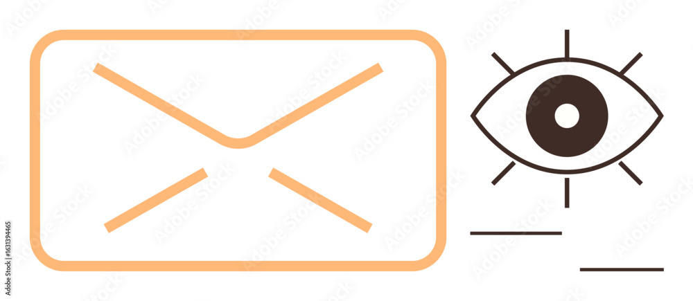 Poster envelope representing email communication and an eye symbolizing visibility, focus, and monitoring. 
