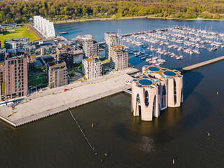 Aerial View Modern Architecture Reflecting