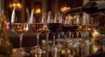 Wine Tasting Red Wine Pouring Wine Glasses Celebration Beverage
