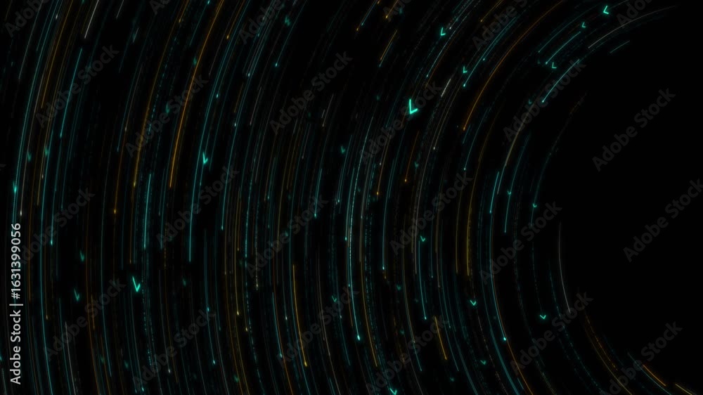 Poster circular stream glowing arrows digital data, futuristic technology, dynamic motion concept, modern c