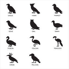 Obraz premium set of silhouettes of birds